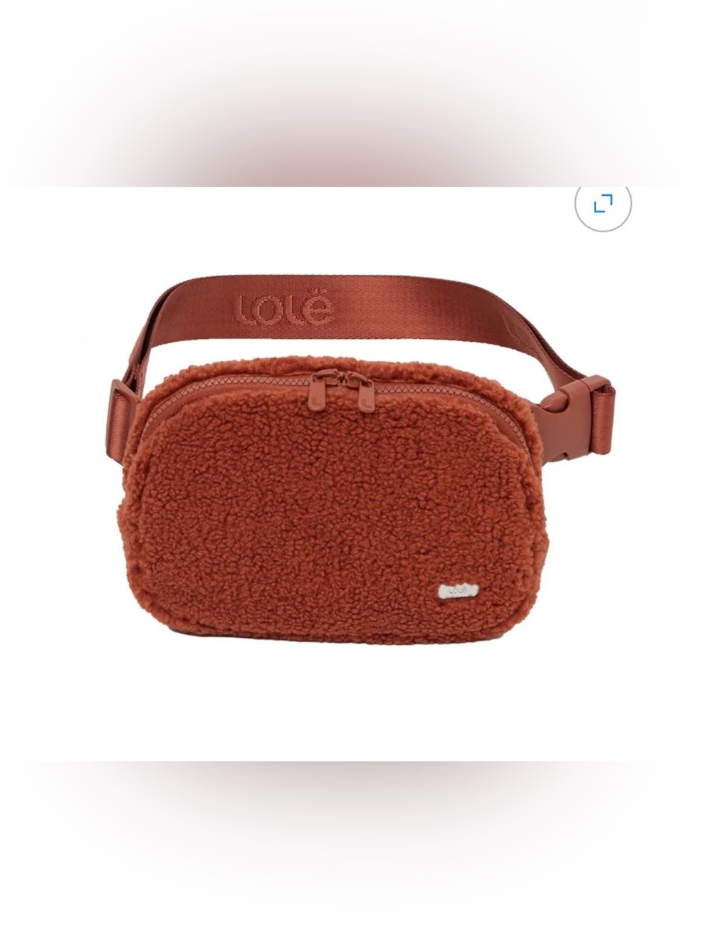 LOLE Cinnamon Burnt Orange Teddy Fleece Belt Bag Sherpa